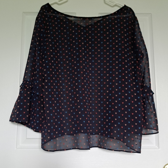 Light weight blouse. Esprit brand. Sheer. Navy. Casual or dressy. - Picture 2 of 7
